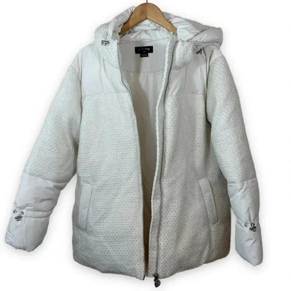 Noize Minka Cozy Puffer Coat in  Ivory Tweed - Picture 7 of 16